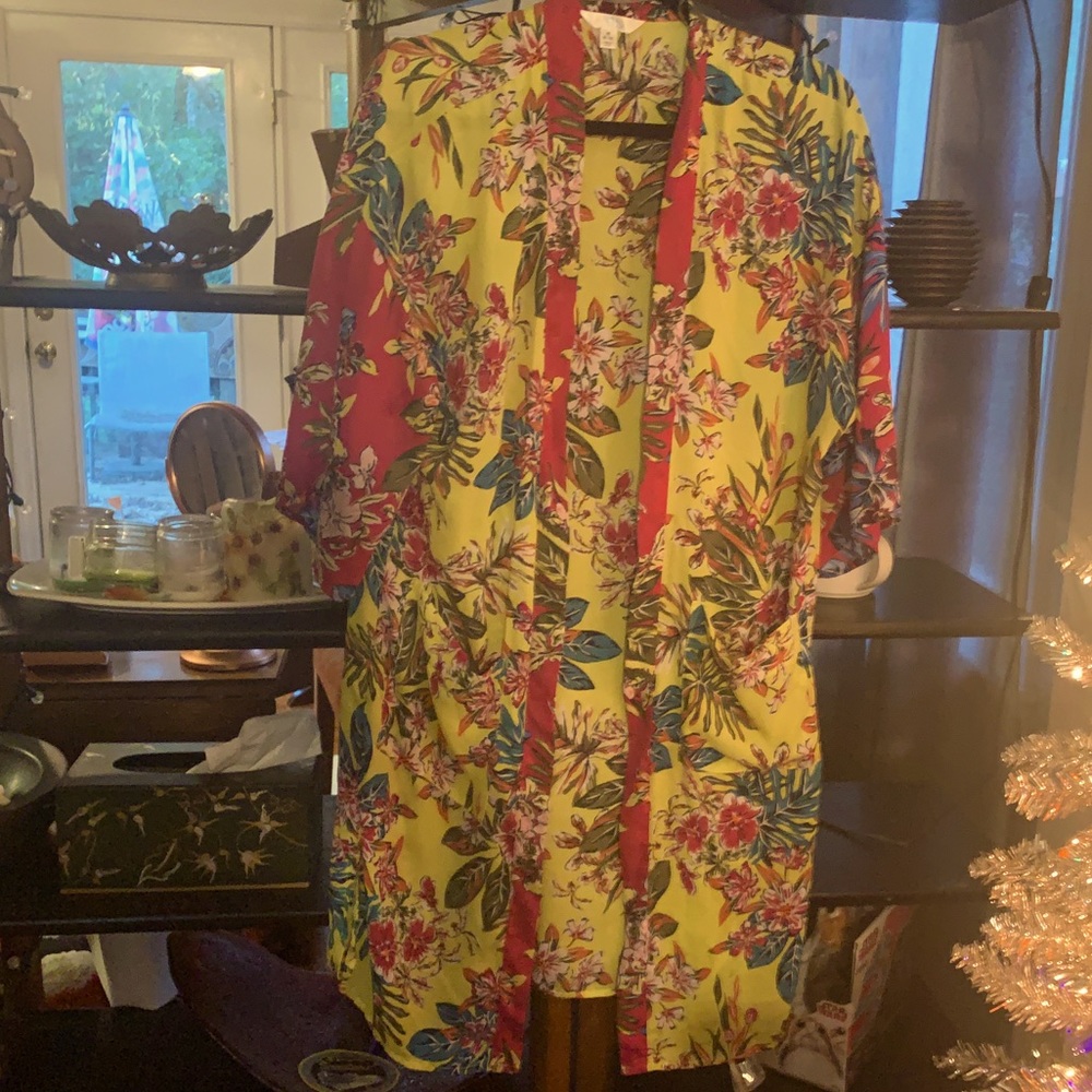 Time and Tru Sheer Patterned Coverup/Cardigan - Picture 1 of 9